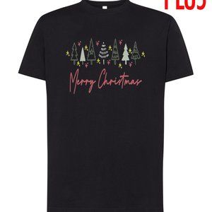 PLUS SIZE T-SHIRT WITH MERRY CHRISTMAS PRINT